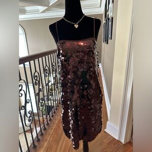 Brown sequin tank dress size Small. New with tags